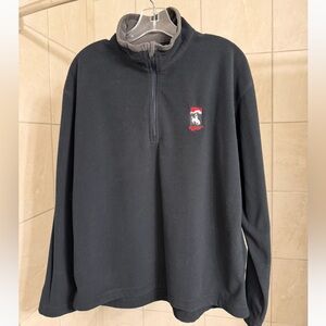 EUC Jackson Hole WY unisex 1/4 zip black fleece shirt by Ouray Sportswear size S